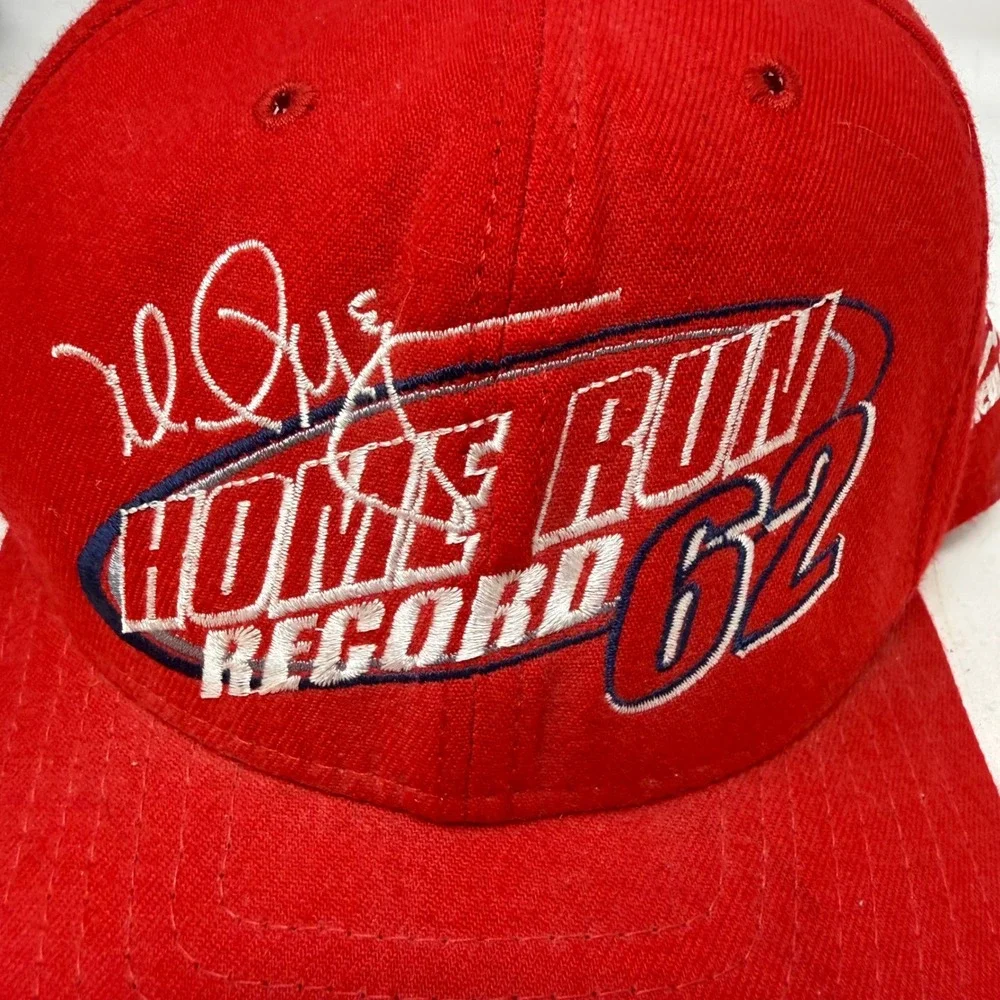 Vintage New Era Mark McGwire 62 Home Run Record Hat St Louis Cardinals Red USA